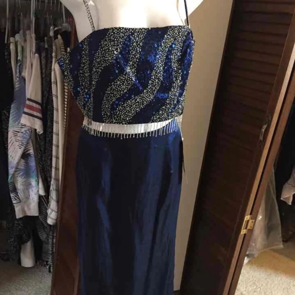 Joli Two Pieces Navy Dress